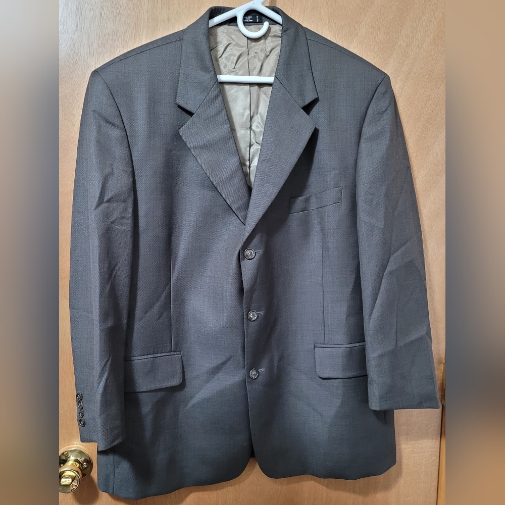 John Weitz Lines Brown Wool Blazer Size 46 Reg